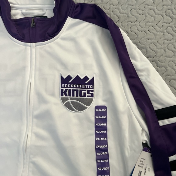 NBA Sacramento kings basketball track jacket zip up sweater coat men’s XXL 2X - Picture 2 of 9